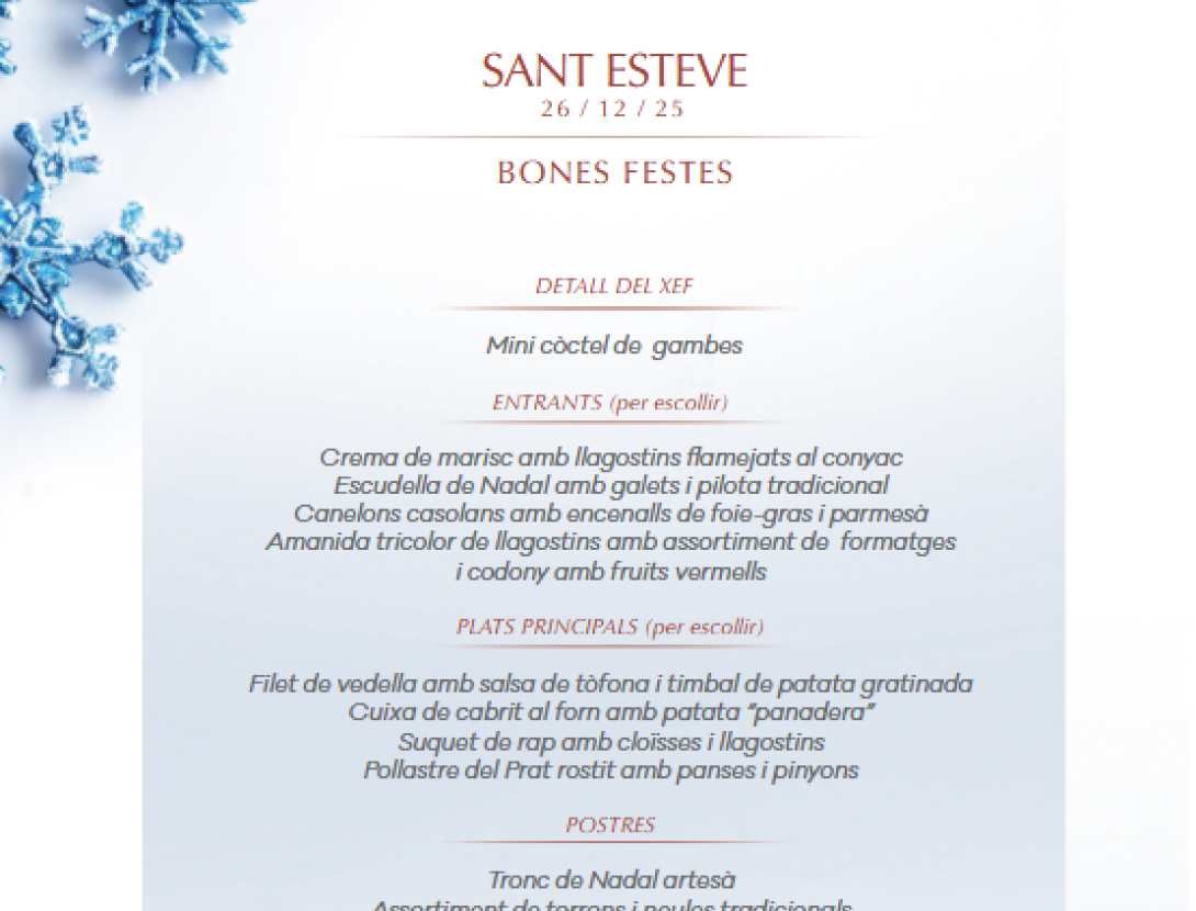 Dinars de Nadal amb els teus a l´Hotel Ciutat del Prat
