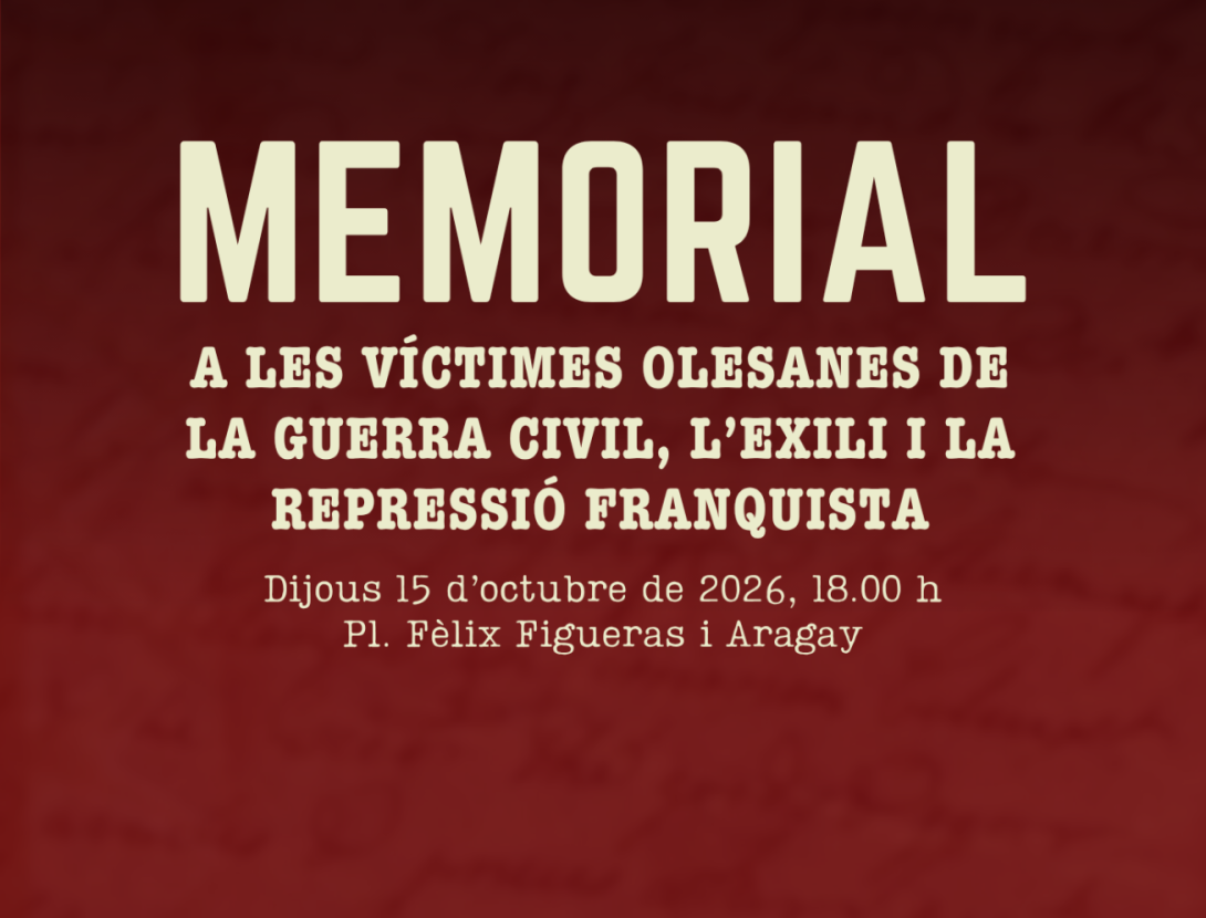 Acte en memòria de les víctimes olesanes de la Guerra Civil, exili i repressió franquista